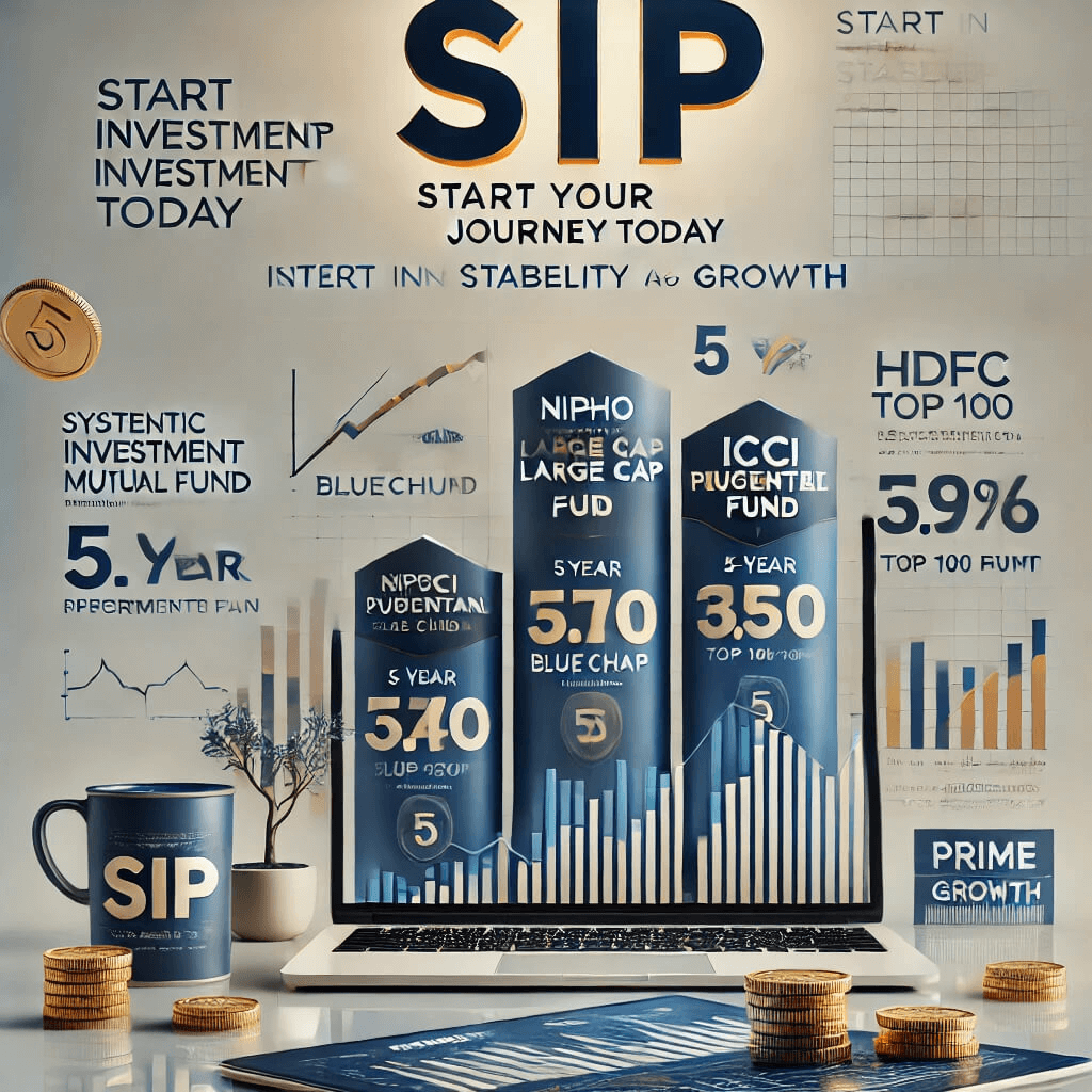 SIP in large cap mutual funds.